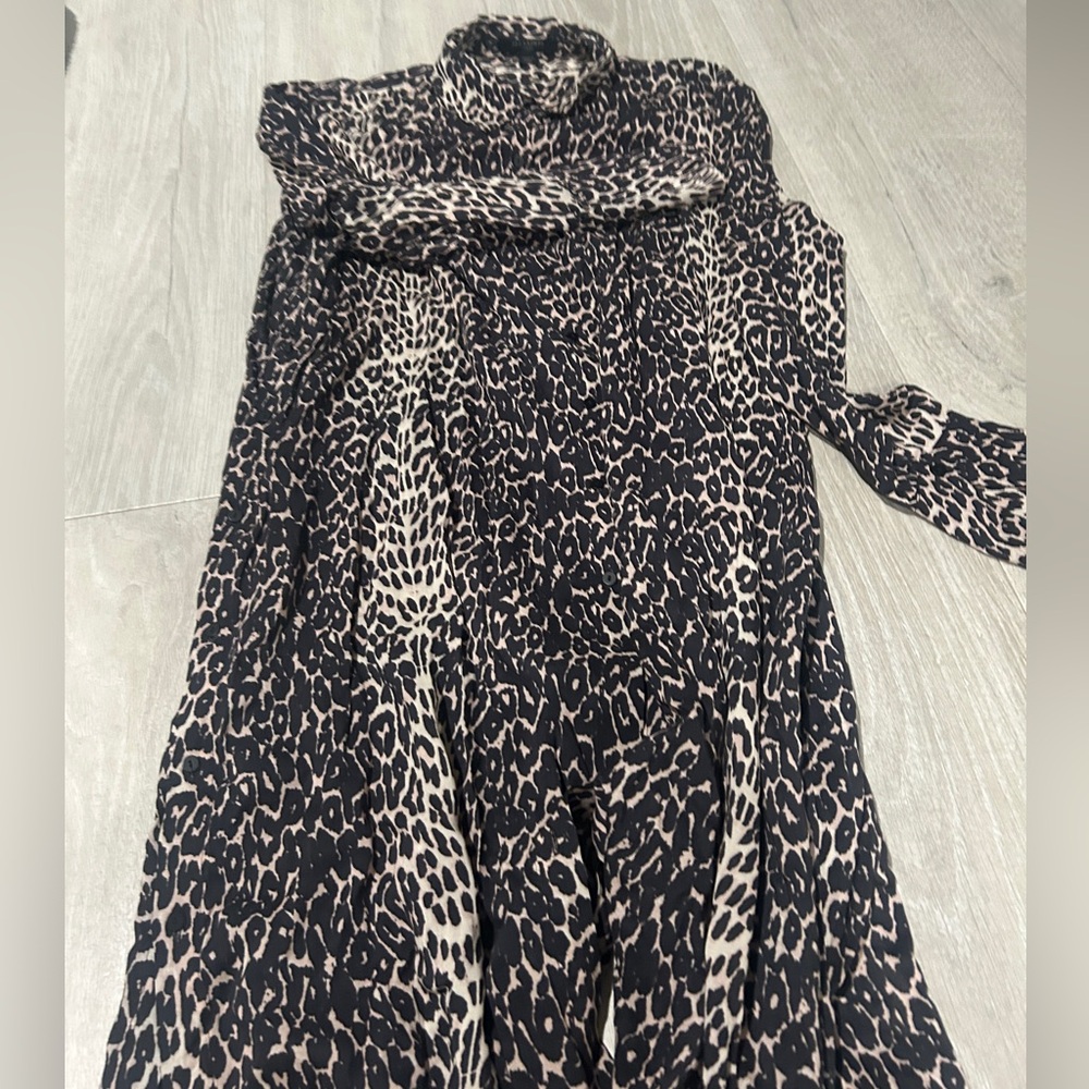 All saints leopard midi dress long sleeve - Picture 11 of 14